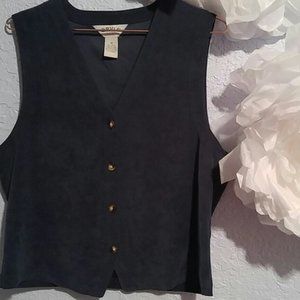 Orvis Vest Faux Suede Blue SZ M